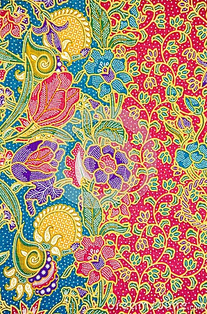 Batik pattern, traditional thai. Stock Photo