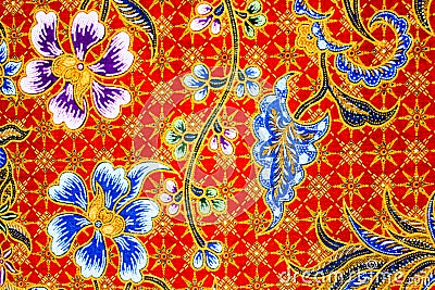 Batik sarong pattern background in Thailand, traditional batik Stock Photo