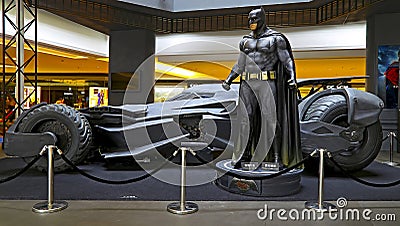 Batman with batmobile Editorial Stock Photo