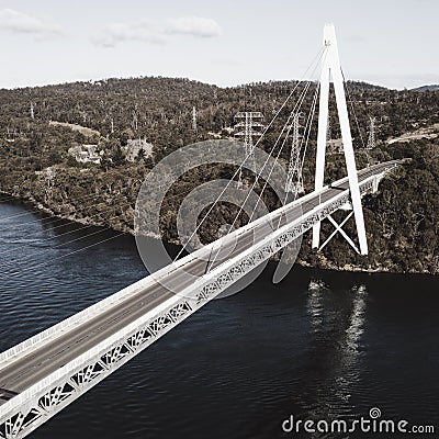 Batman Bridge by the Tamar river near Sidmouth. Stock Photo