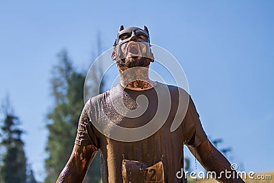 Batman howling out Editorial Stock Photo