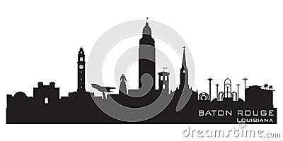 Baton Rouge Louisiana city skyline vector silhouette Vector Illustration