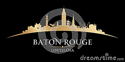 Baton Rouge Louisiana city silhouette black background Vector Illustration