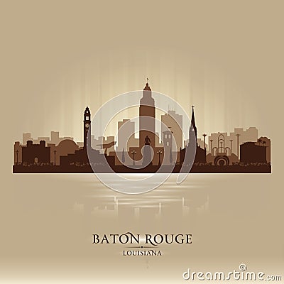 Baton Rouge Louisiana city skyline vector silhouette Vector Illustration