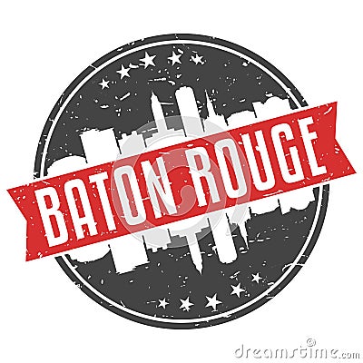 Baton Rouge Louisiana Round Travel Stamp Icon Skyline City Design Seal Badge Illustration Clipart. Vector Illustration