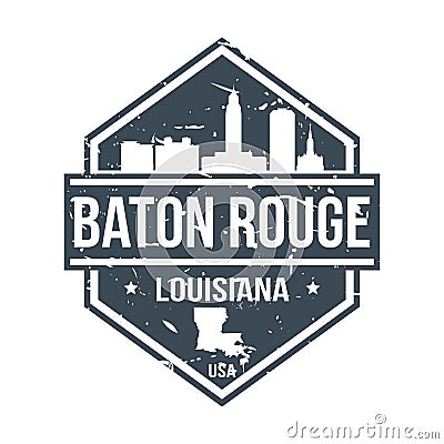 Baton Rouge Louisiana Travel Stamp Icon Skyline City Design Seal Vector Passport Style. Vector Illustration