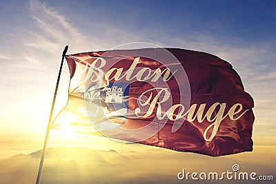Baton Rouge of Louisiana of United States flag waving on the top Stock Photo