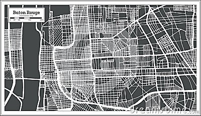 Baton Rouge Louisiana USA City Map in Retro Style. Outline Map. Stock Photo