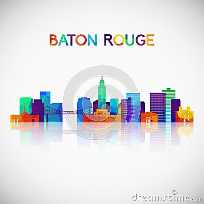 Baton Rouge skyline silhouette in colorful geometric style. Vector Illustration