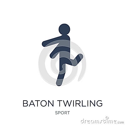 baton twirling icon. Trendy flat vector baton twirling icon on w Vector Illustration