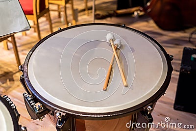 Batons on the drum Stock Photo