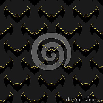 Bats background. Flock of flying bloodsuckers seamless pattern. Vector Illustration