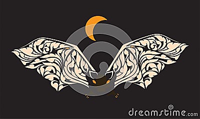 Bats fly out at night Vector Illustration