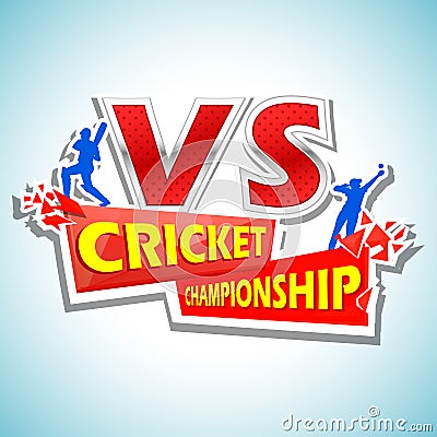 Batsman and bowler playing cricket championship Vector Illustration