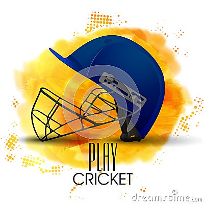 Batsman Helmet for Cricket Sports concept. Stock Photo