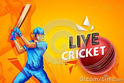 Batsman player playing cricket championship sports background Vector Illustration