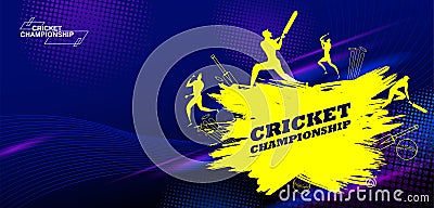 Batsman player playing cricket championship sports Vector Illustration