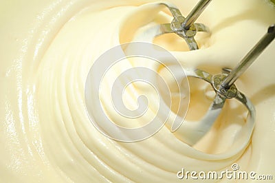 Batter Being Whipped with Mixer Stock Photo