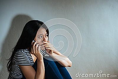 Battered abused women concept - sadness woman Stock Photo