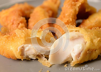 Battered Cod Stock Photo