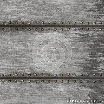 Battered metal plate Stock Photo