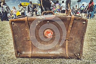 Battered vintage suitcase Editorial Stock Photo