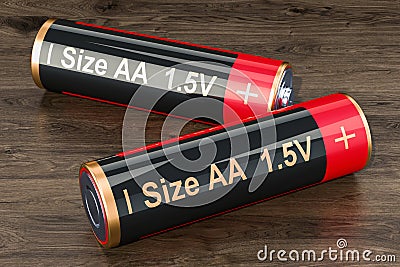 Batteries size AA, 3D Stock Photo