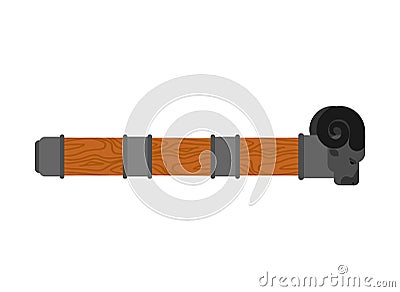 Battering ram isolated. Wall Mounted machine. Roma siege weapon Vector Illustration