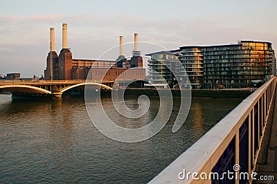 Battersea power station at dusk Stock Photo