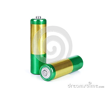 battery aa alkaline cadmium chemical three isolated on white background Stock Photo