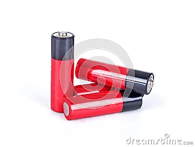 Battery aa alkaline cadmium chemical three Stock Photo