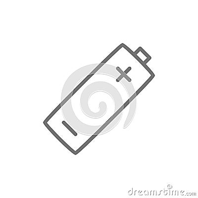 Battery, accumulator recycling line icon. Vector Illustration