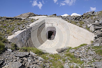 Battery B5 - Vallo Alpino - WW2 , Mont Cenis Stock Photo