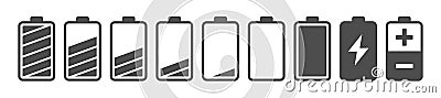 Battery capacity charge icon symbols Vector Illustration