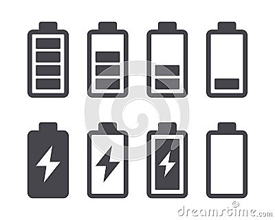 Battery capacity charge icons Vector Illustration