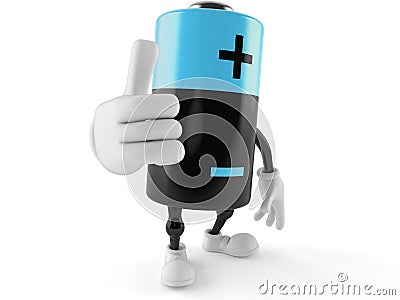 Battery character with thumbs up Stock Photo