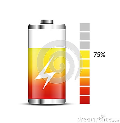 Battery charge energy power icon. Vector battery recharge design technology Vector Illustration