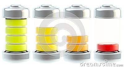 Battery charge icon set isolated Stock Photo