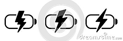 battery charge Thunderbolt Energy Flash Iconic Vector Logo Vector Illustration