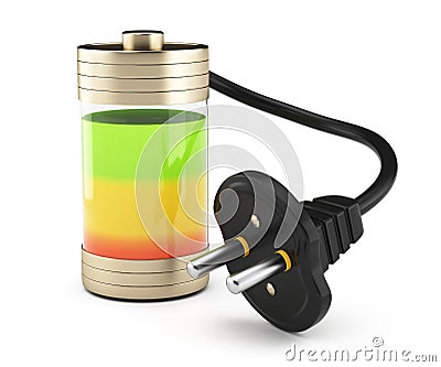 Battery charging Stock Photo