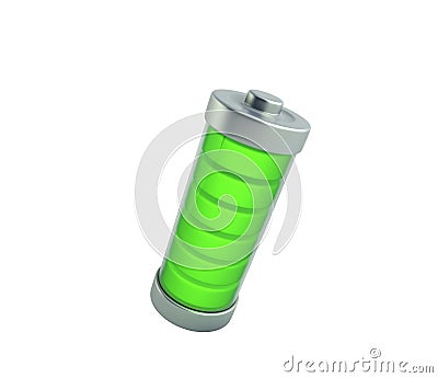 Battery charging Battery charge level indicators on white 3d ill Cartoon Illustration