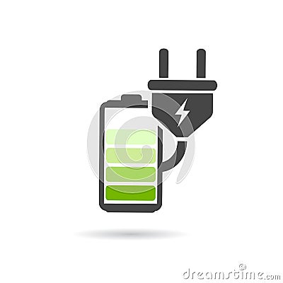 Battery charging vector icon Vector Illustration