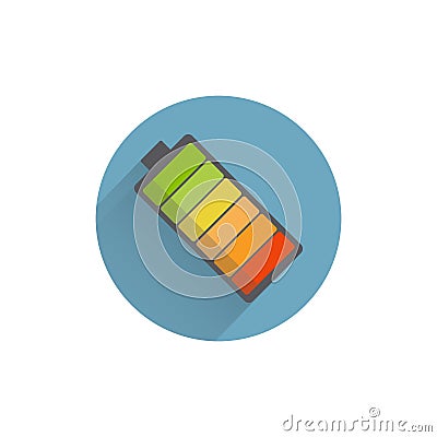 Battery colorful flat icon . battery flat icon Vector Illustration