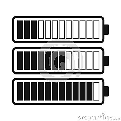 Battery with different level of charge icon Vector Illustration