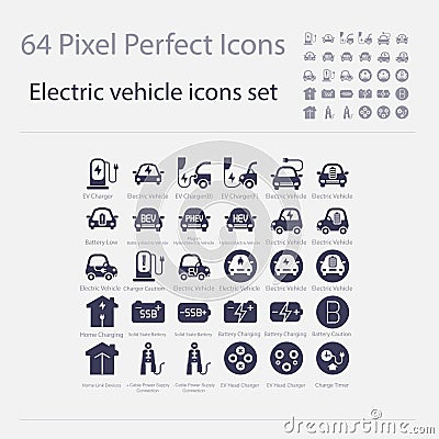 Battery Electric Vehicle Icon.BEV,EV.Electric car.Charger station.Battery power plug.Home Charging Vector Illustration