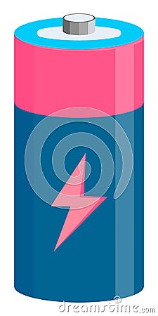 Battery accumulator power energy element. Vector Illustration