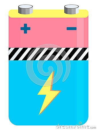 Battery electricity accumulator power energy element. Vector Illustration