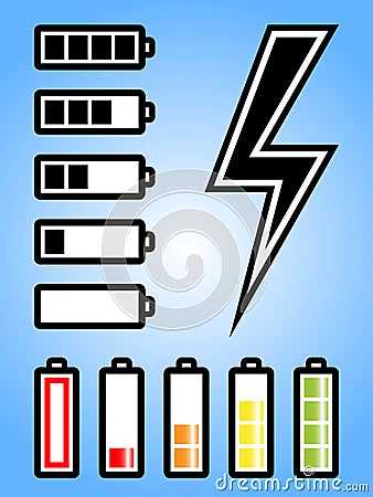 Battery and electricity power icon Vector Illustration