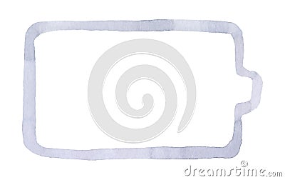 Battery Empty watercolor Icon on white background Stock Photo