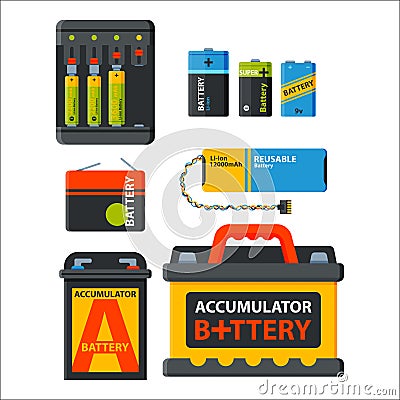 Battery energy electricity tool vector illustration. Vector Illustration